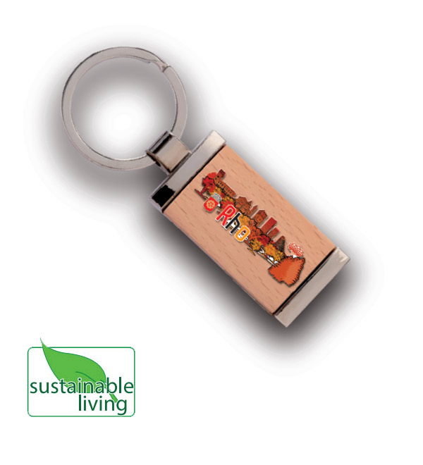 Portachiave in legno skyline Rho